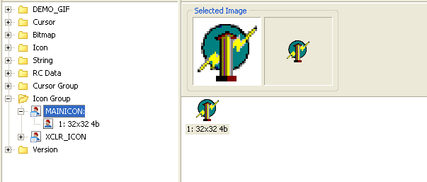 Icons innerhalb von die Ziel-EXE-Datei